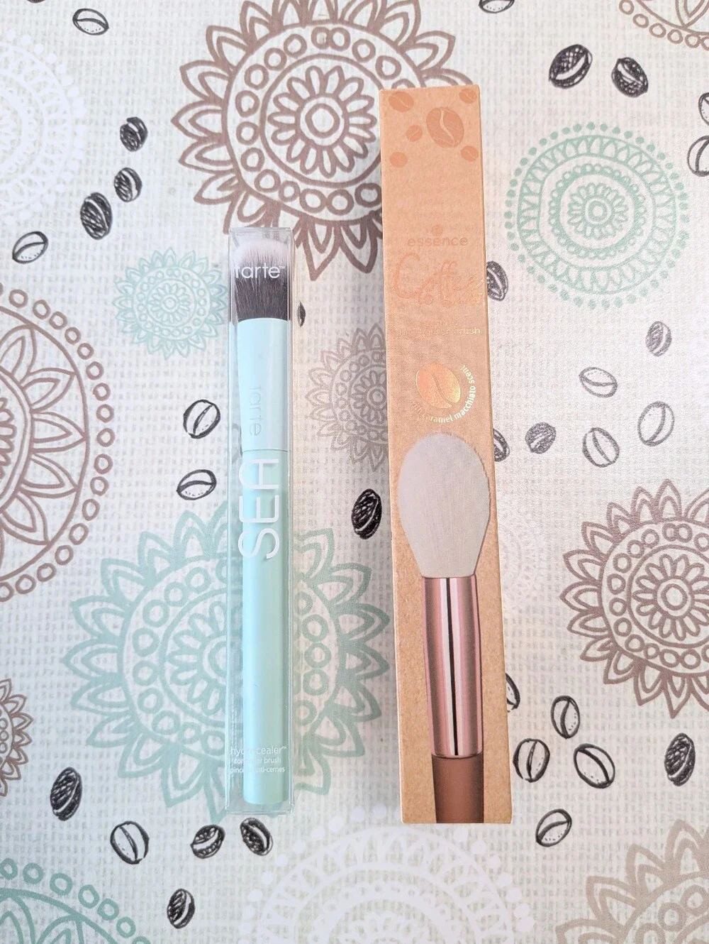 Tarte SEA concealer and Essence Coffee to Glow makeup brush bundle